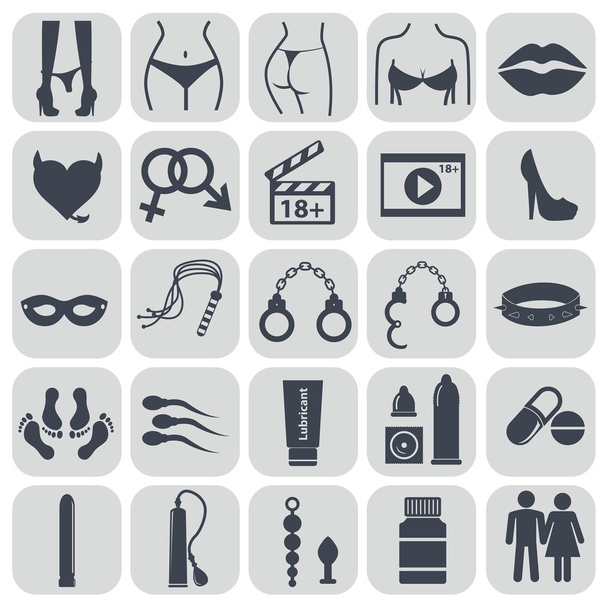 Conjunto de iconos sexuales, símbolo xxx
 - Vector, Imagen
