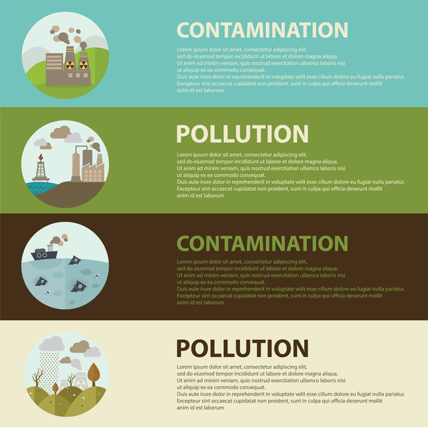 icons of ecology, environment, contamination - Vector, Image