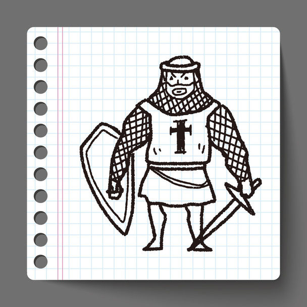 doodle ιππότης - Διάνυσμα, εικόνα