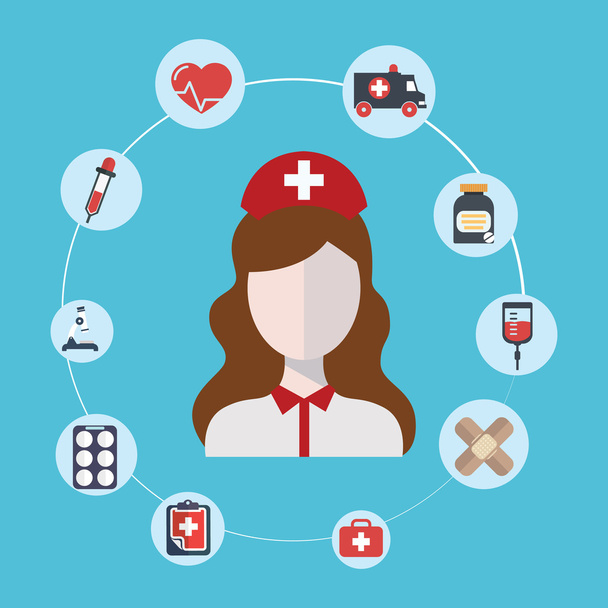 Врач, иконы концепции медсестры
 - Вектор,изображение