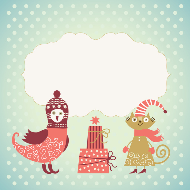 Christmas and New Year's card - Vector, Imagen