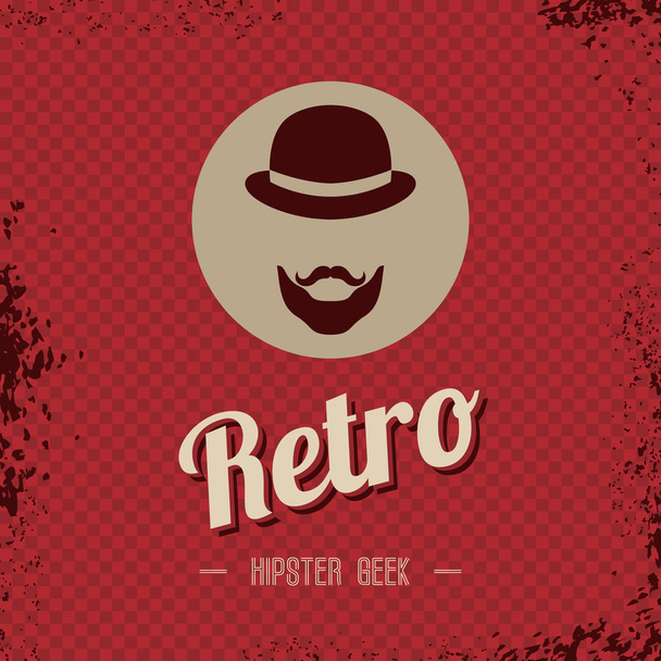 retro hipster male art - Vector, afbeelding