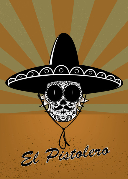 Mexican sugar skull symbol - Вектор,изображение