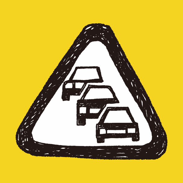 Traffic jam doodle - Vector, afbeelding