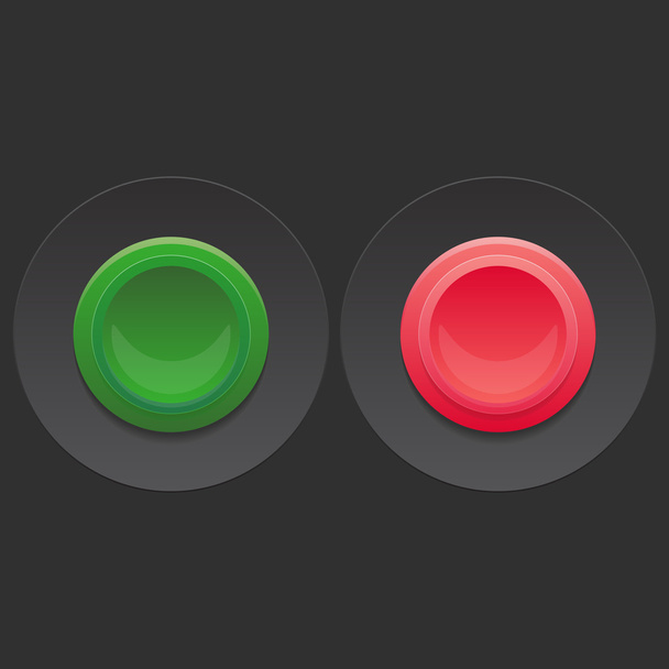plastic buttons on black - Vector, afbeelding