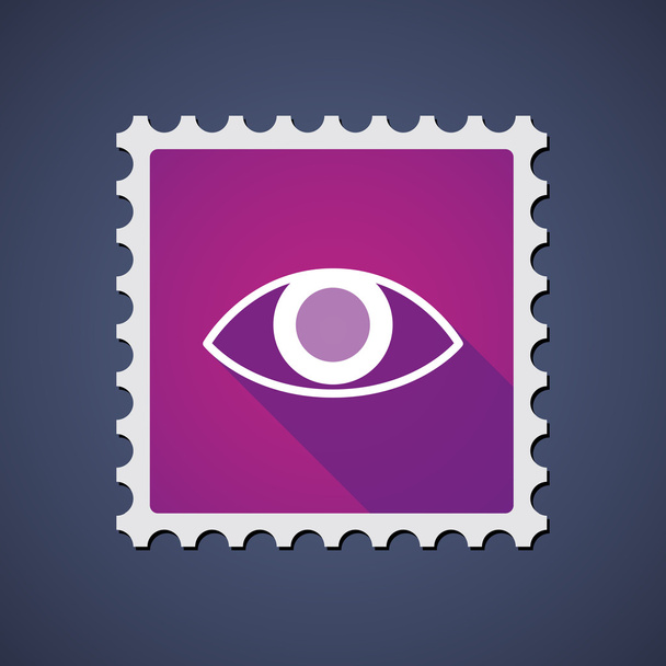 Purple mail stamp icon with an eye - Vector, Image