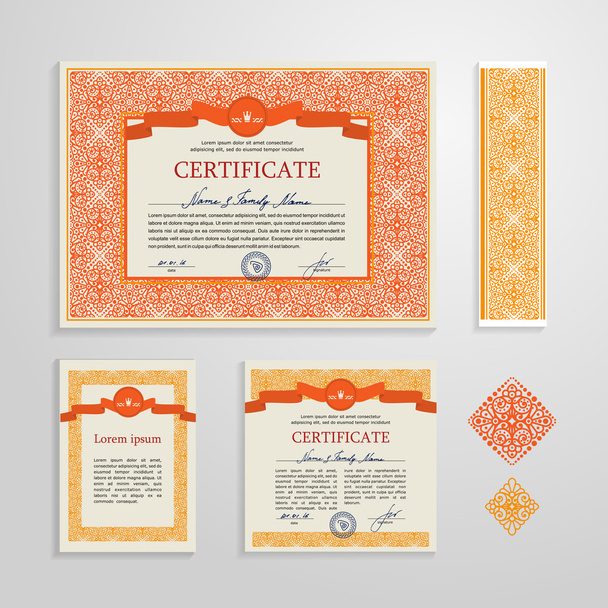 Certificaat, Diploma, ontwerpsjabloon - Vector, afbeelding