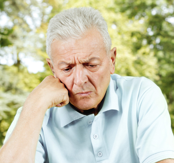Portrait of worried senior man - Photo, Image