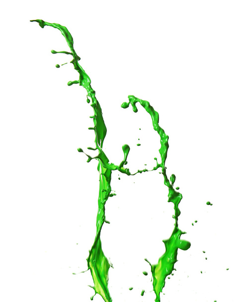 Green paint splashing - Zdjęcie, obraz