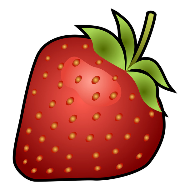 Erdbeerfrucht isoliert auf weißem Hintergrund - Vektor, Bild