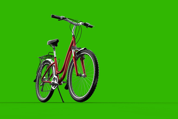 3D mountain bike, a greenbackground - Fotó, kép