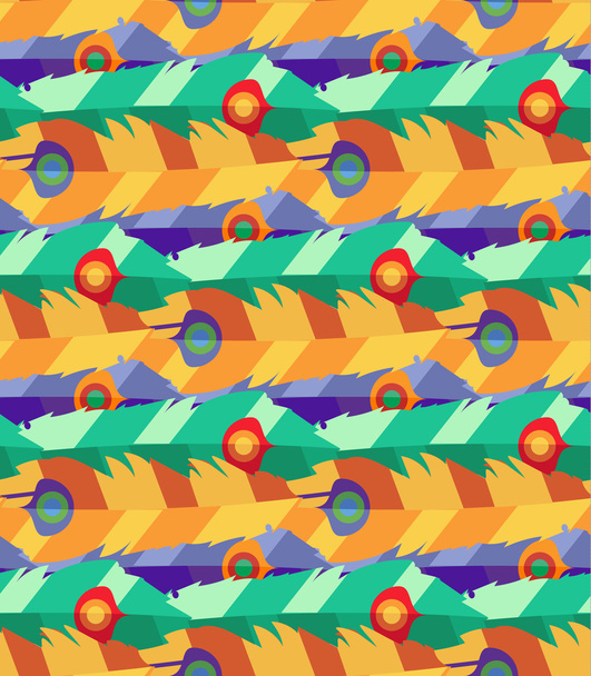 Seamless pattern with colorful feathers - Vector, Image