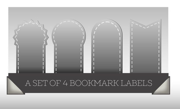 Set of gray bookmark labels - Vector, Image