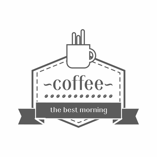 Logotype of coffee shop with typing  - Vector, Image