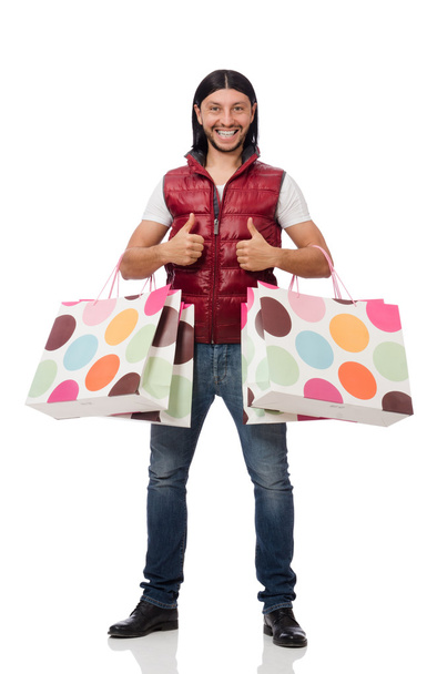 Man with shopping bags - Фото, изображение