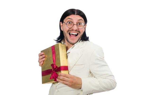 Человек с коробкой подарков
 - Фото, изображение