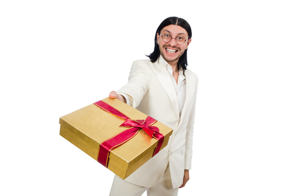 Man with giftbox - Фото, изображение
