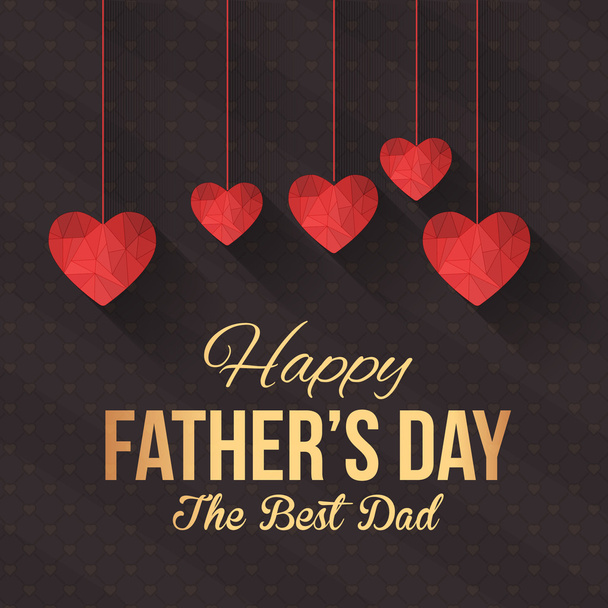 Happy Father's Day Vector Design. Hanging Hearts Symbol, Announcement and Celebration Message Poster, Flyer - Vettoriali, immagini