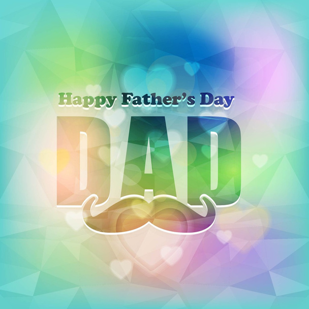 Happy Father's Day Multicolored Low Poly Background. Announcement and Celebration Message Poster, Flyer Template - Вектор, зображення