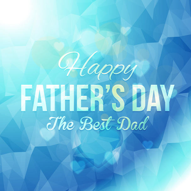 Happy Father's Day Multicolored Low Poly Background. Announcement and Celebration Message Poster, Flyer Template - Vettoriali, immagini