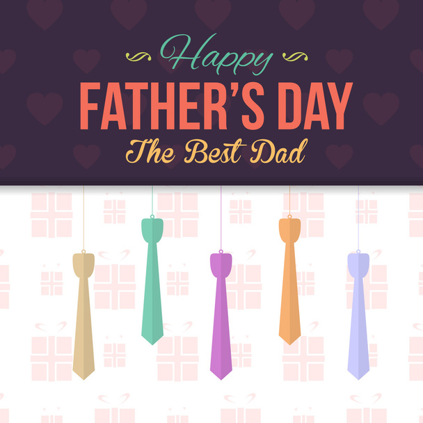Happy Father's Day, Hanging Ties Illustration Vector Design. Announcement and Celebration Message Poster, Flyer - Wektor, obraz
