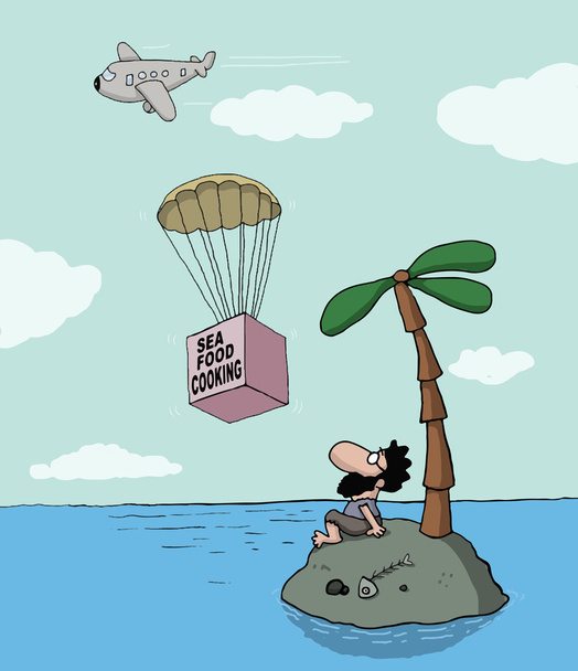 Карикатура о морепродуктах
 - Вектор,изображение