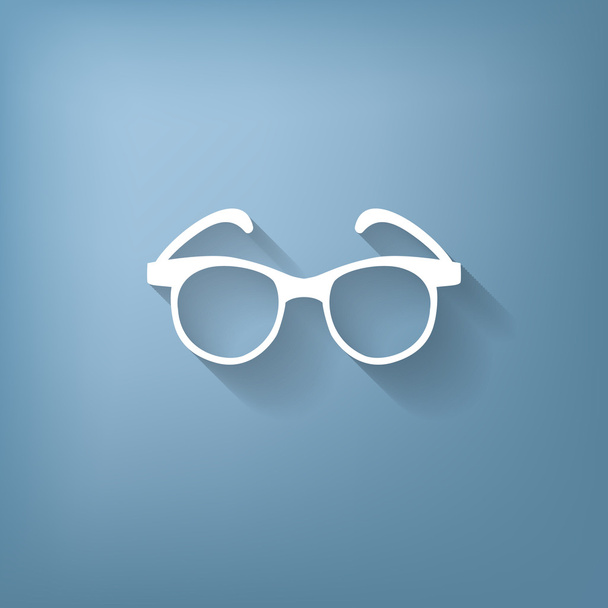 Glasses icon on blue - Vektor, Bild