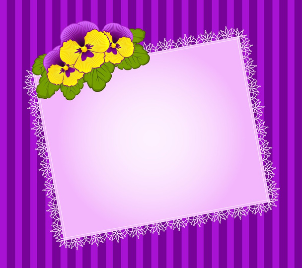 Violets with lace ornaments on background. Vector - Wektor, obraz