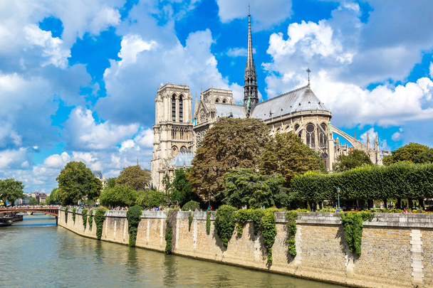 Seine ve Notre Dame de Paris - Fotoğraf, Görsel