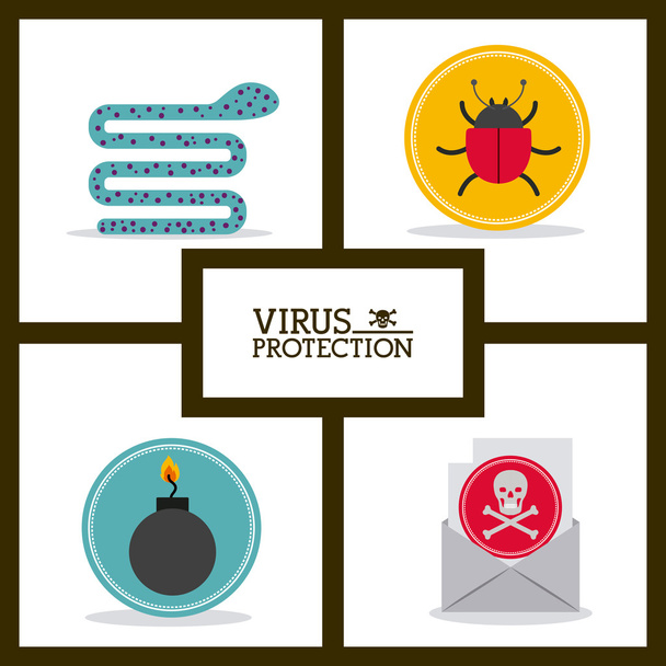 projeto de vírus e sistema de segurança
  - Vetor, Imagem
