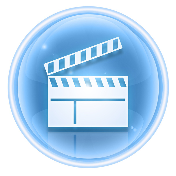 Movie clapper board icon ice, isolated on white background. - Zdjęcie, obraz