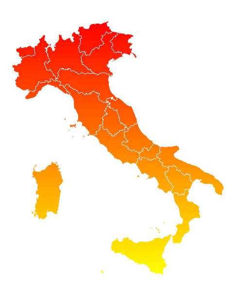 Kaart van Italië - Vector, afbeelding