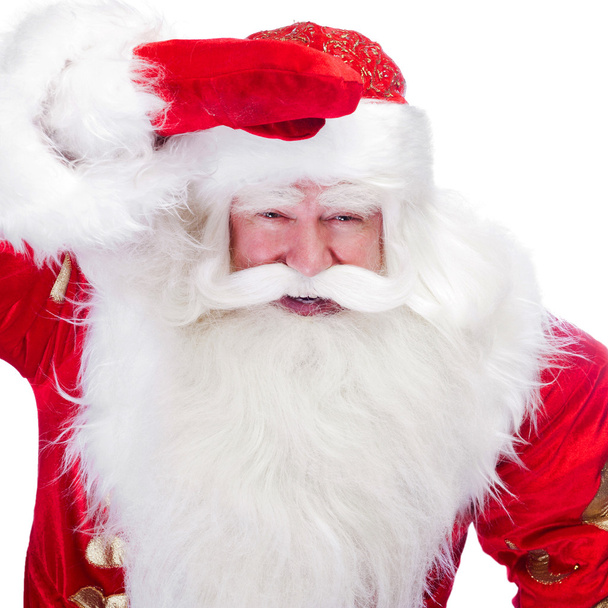 Santa Claus portrait smiling isolated over a white background - Fotó, kép