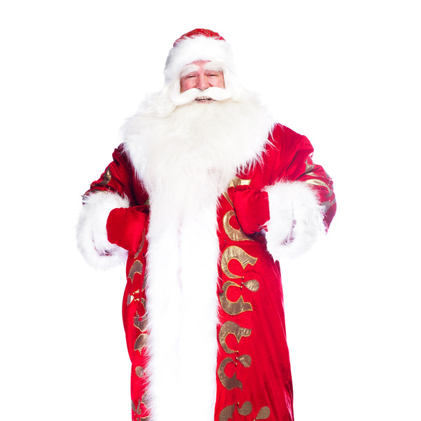 Портрет Санта-Клауса, улыбающийся на белом фоне
 - Фото, изображение