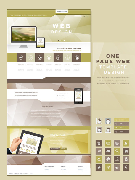 abstract concept one page website design  - Vetor, Imagem