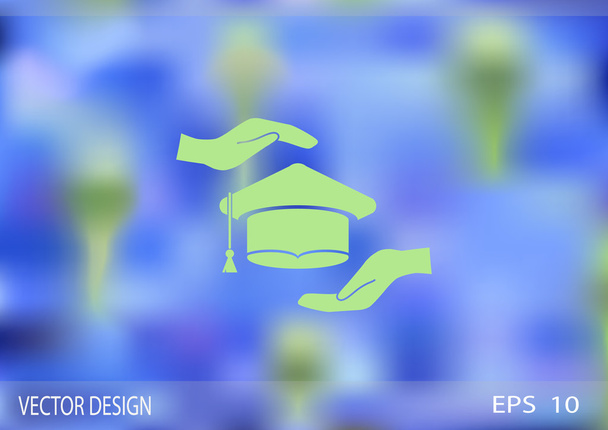 protection and security of Education web icon - Διάνυσμα, εικόνα