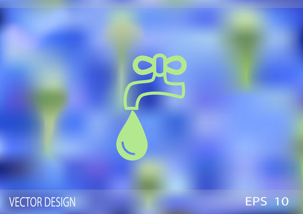 faucet with a drop, web icon - Вектор, зображення