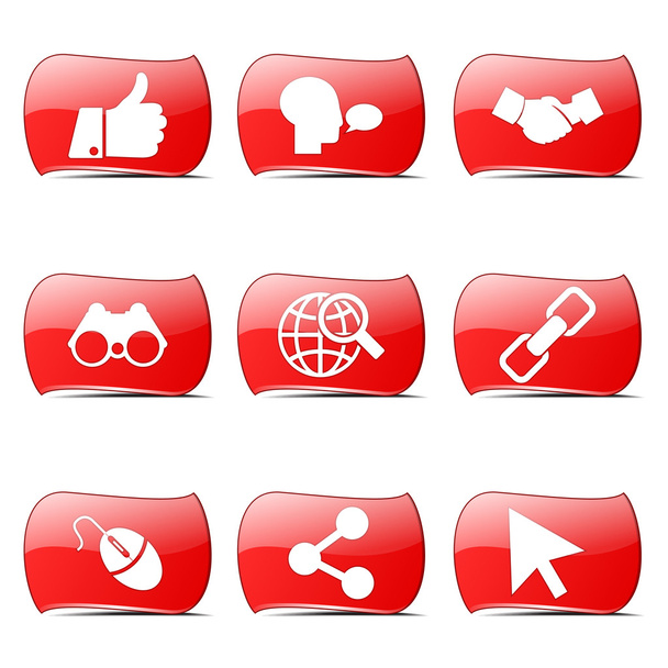 Social Internet Icon Set - Vektor, Bild