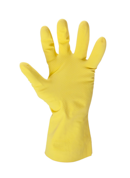 Latex glove for cleaning on hand - Photo, Image