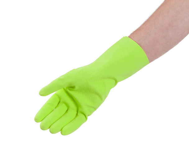 Luva de látex para limpeza na mão
 - Foto, Imagem