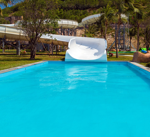 water slike on outdoor swimming pool - Photo, Image