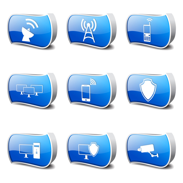 Telecom Communication Icon Set - Vetor, Imagem