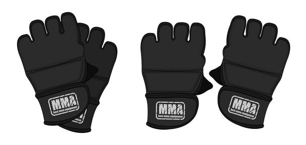 Black sparring grappling gloves - Vektori, kuva