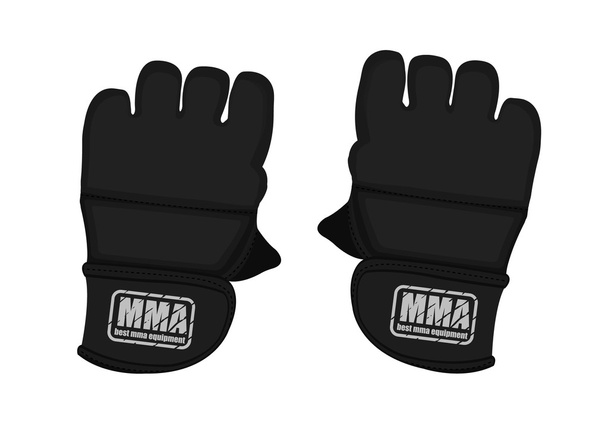 Black sparring grappling gloves - Διάνυσμα, εικόνα
