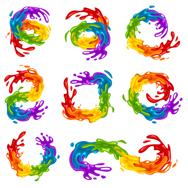 Vibrant Splashes in LGBT Colors - Vector, Image