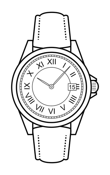 Stylish classic hand watches - Vector, Image