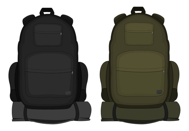 Travel tourism backpacks with mattress - Vector, Image