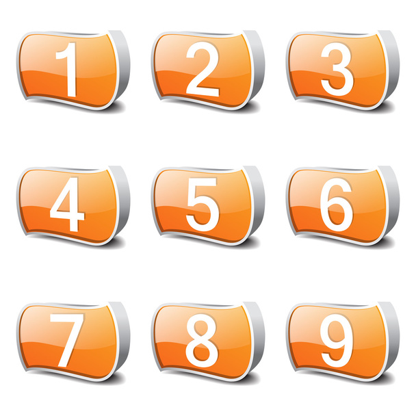 Numbers Counting Icon Set - Vector, afbeelding