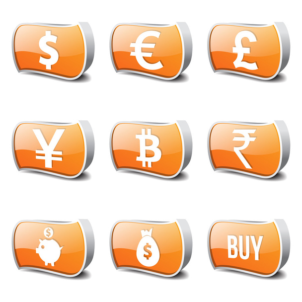 Currency Sign Icon Set - Vektor, Bild