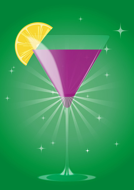 Violet cocktail with sunburst - ベクター画像